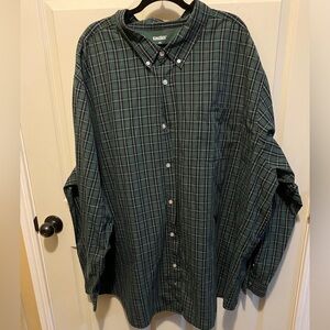 King Size 5XLT button down casual long sleeve shirt